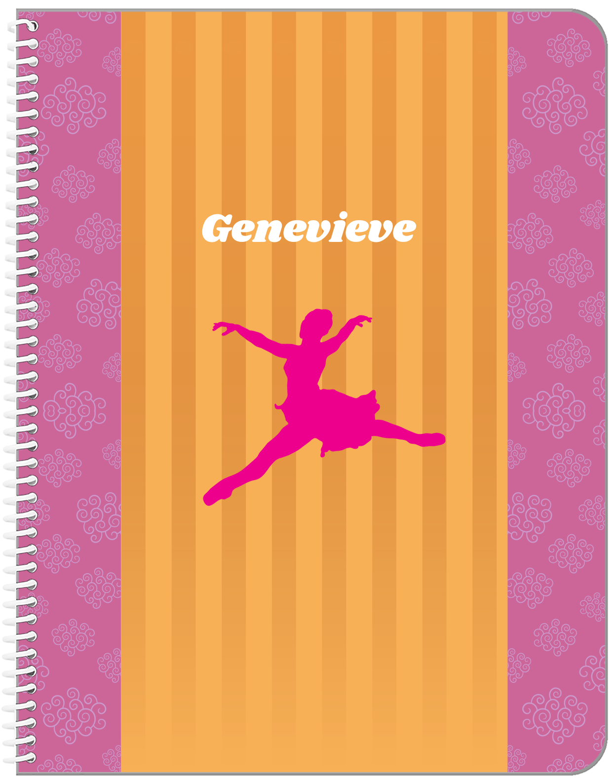 Personalized Ballerina Notebook X - Silhouette IV - Front View