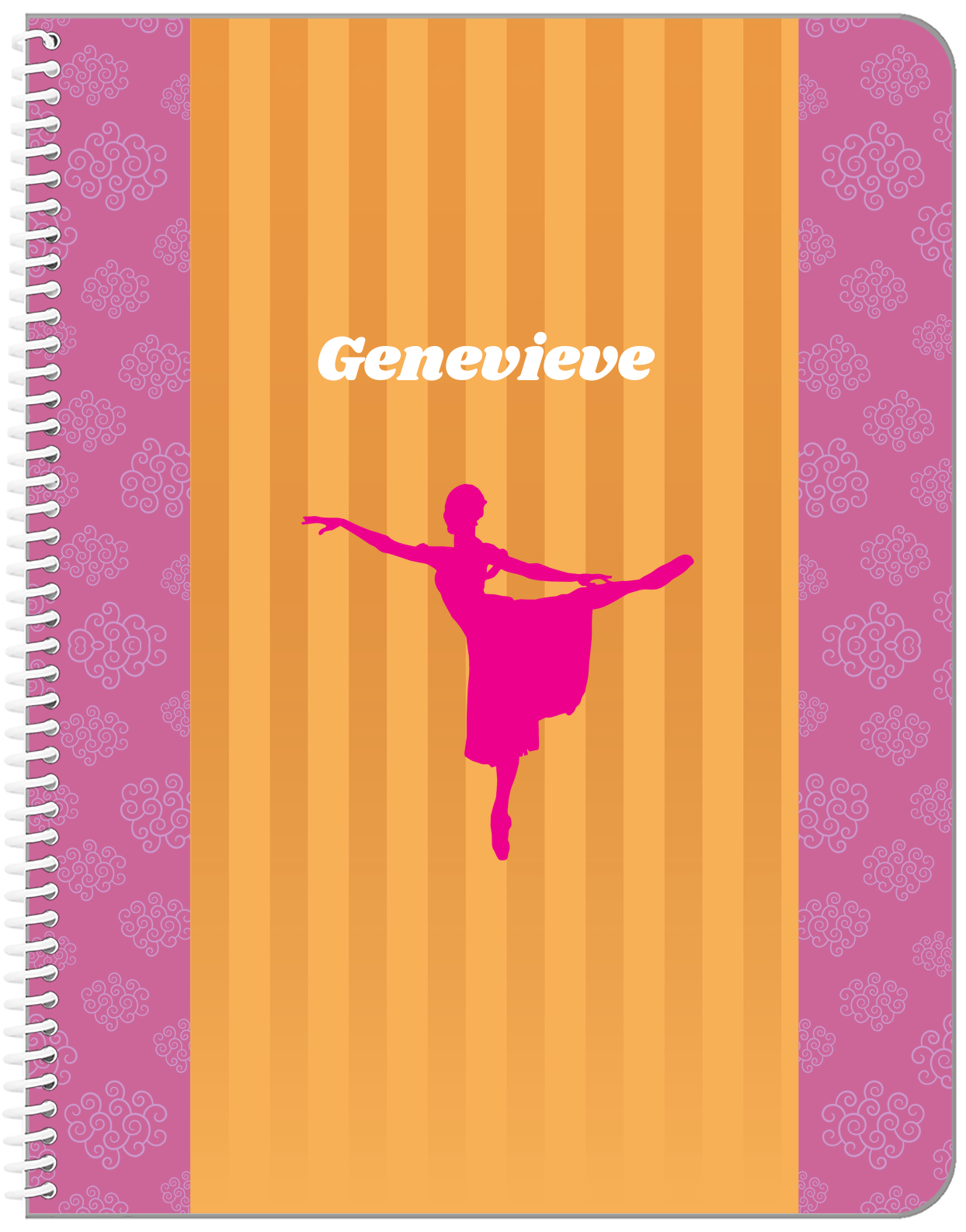 Personalized Ballerina Notebook X - Silhouette V - Front View