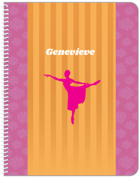 Thumbnail for Personalized Ballerina Notebook X - Silhouette V - Front View