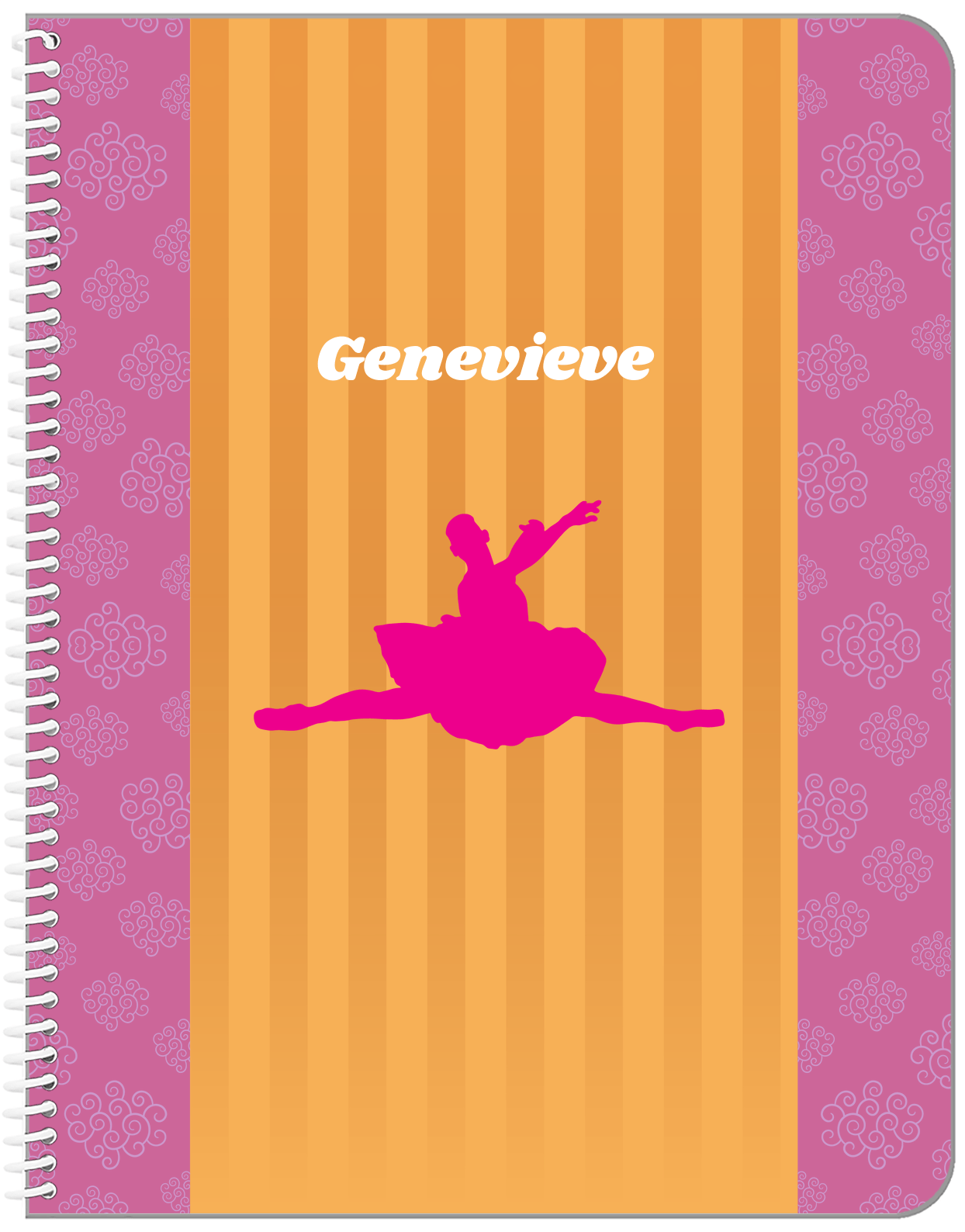 Personalized Ballerina Notebook X - Silhouette VI - Front View