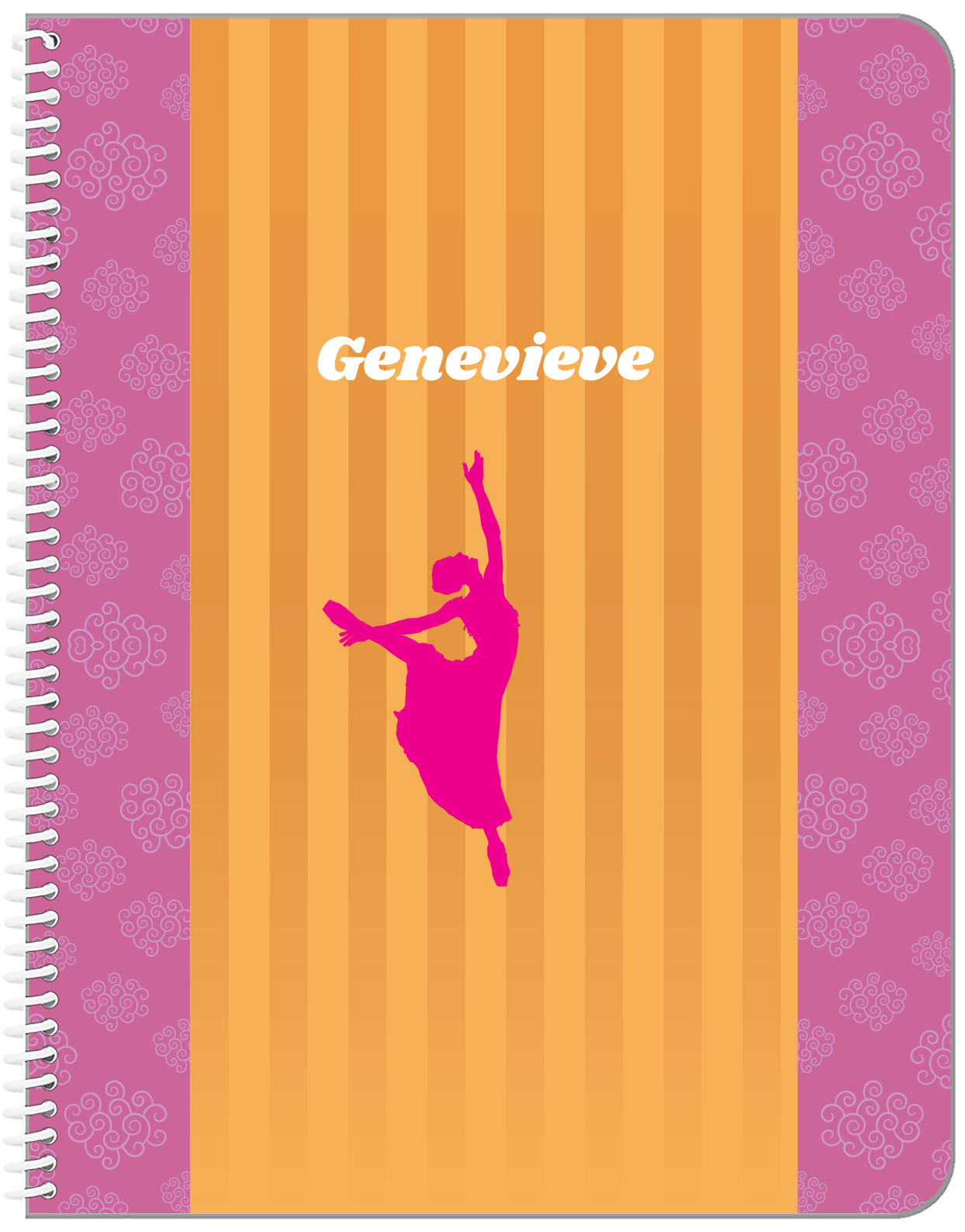 Personalized Ballerina Notebook X - Silhouette VII - Front View