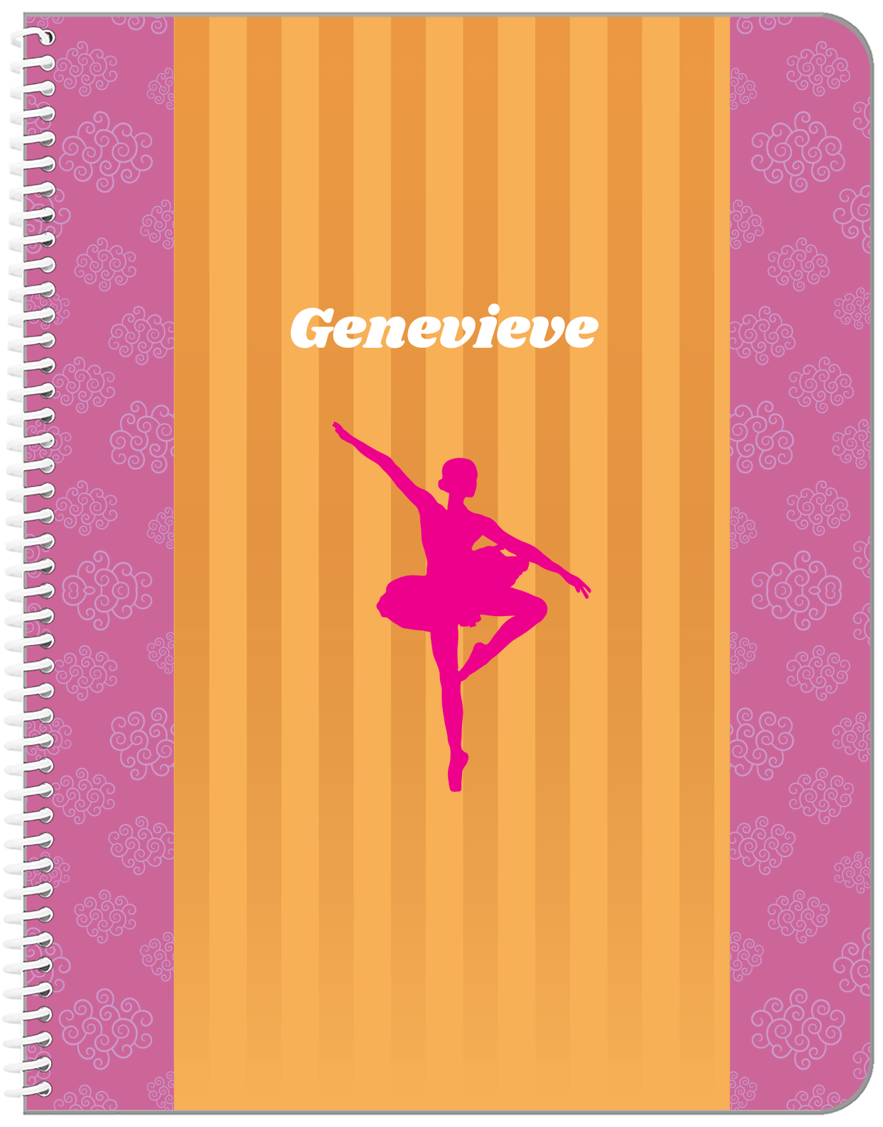 Personalized Ballerina Notebook X - Silhouette VIII - Front View