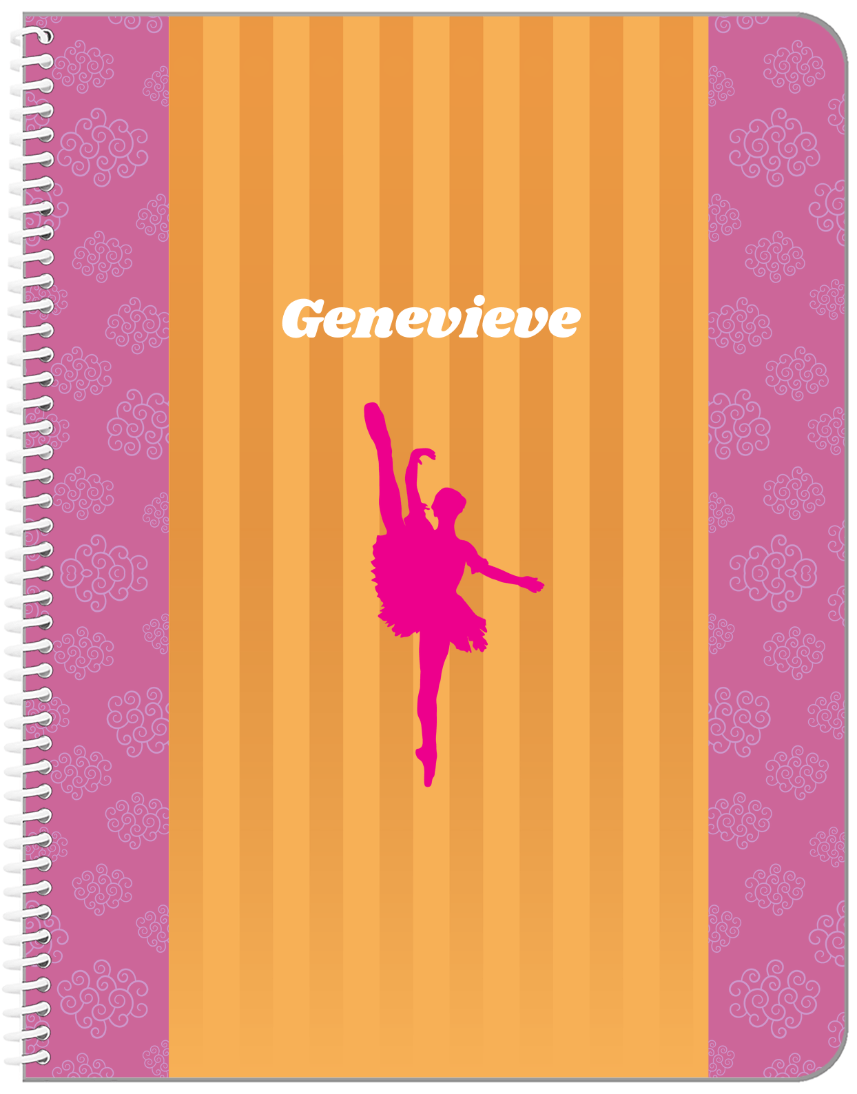 Personalized Ballerina Notebook X - Silhouette IX - Front View