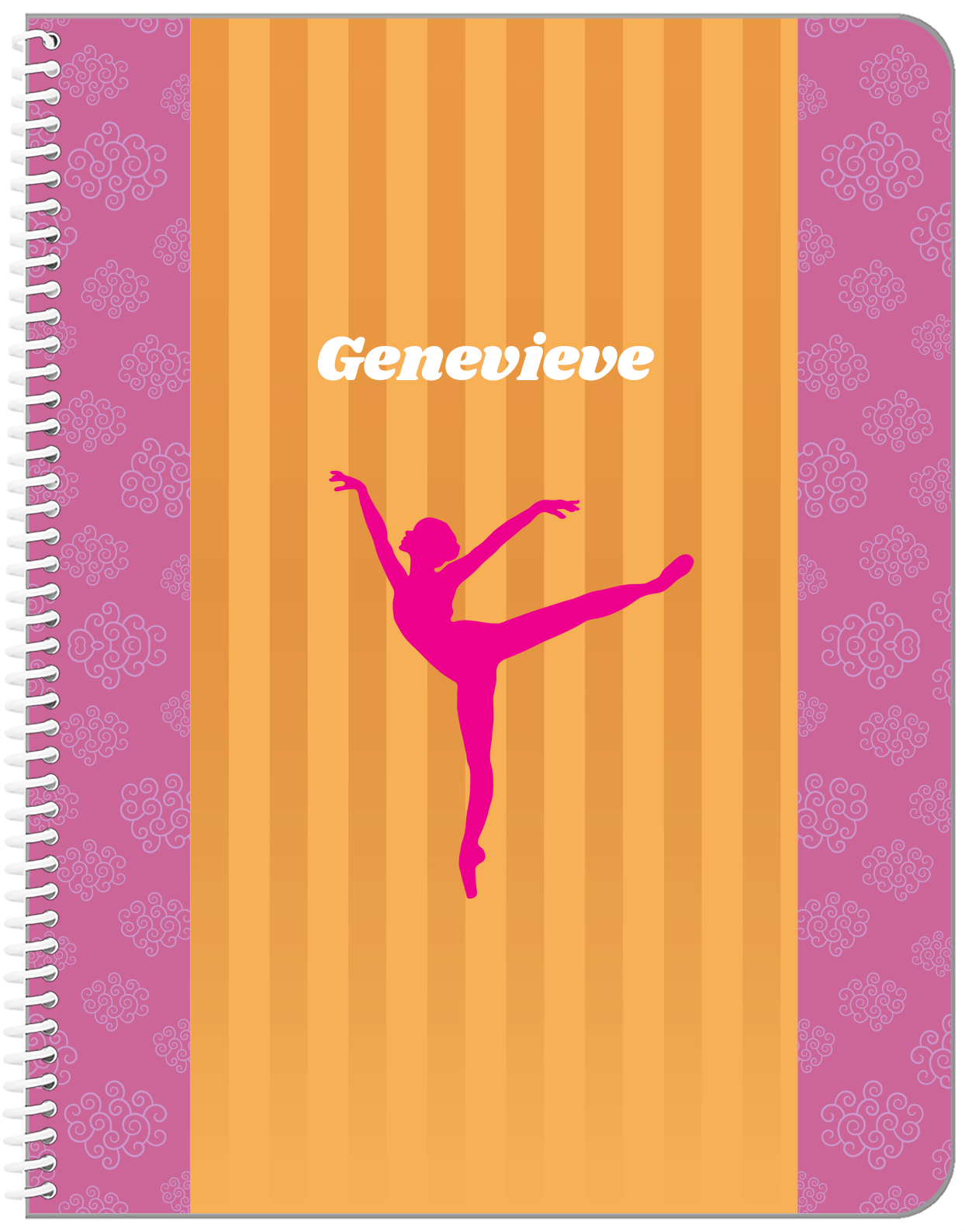 Personalized Ballerina Notebook X - Silhouette X - Front View