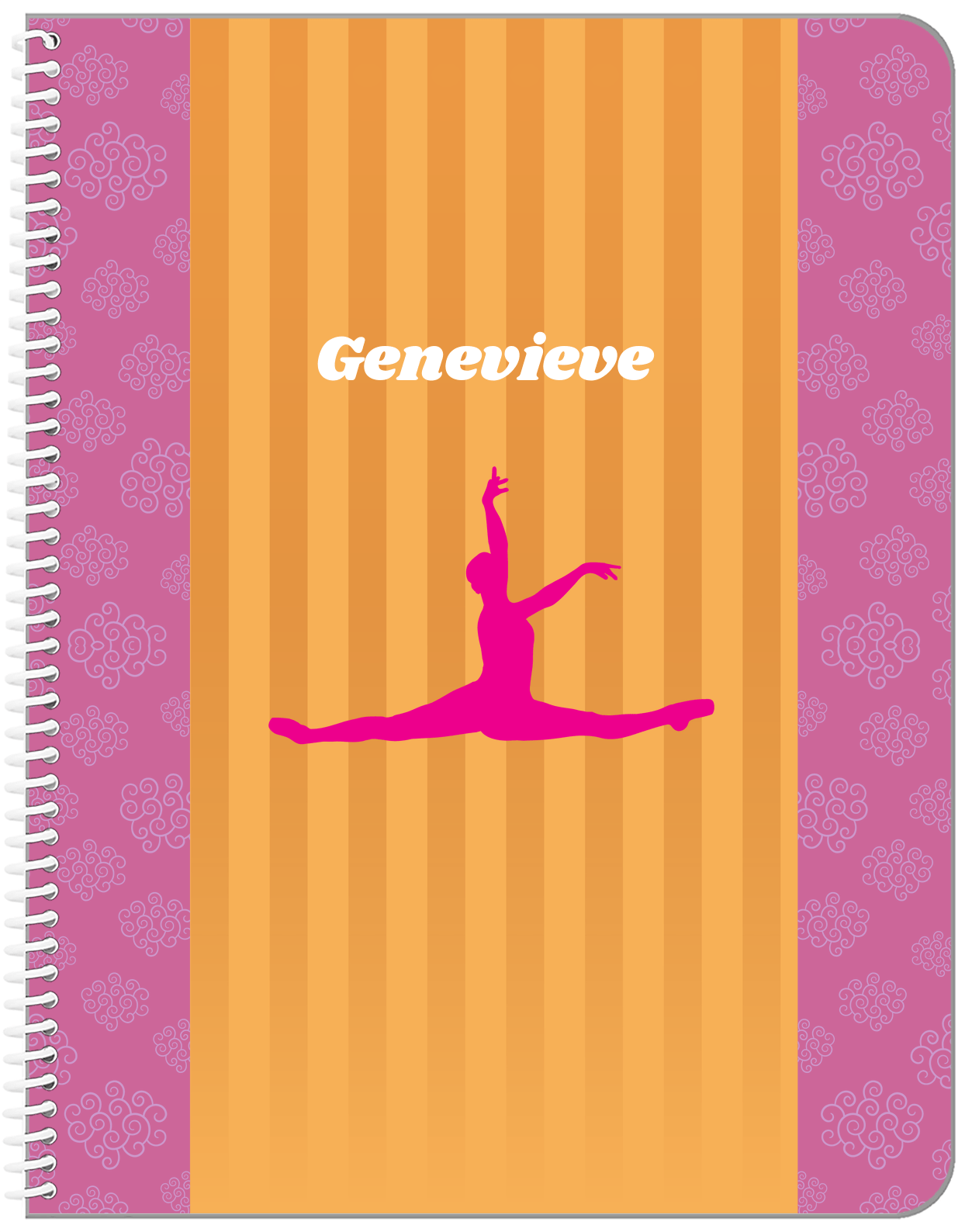 Personalized Ballerina Notebook X - Silhouette XI - Front View