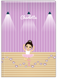 Thumbnail for Personalized Ballerina Journal I - Studio Hearts - Asian Ballerina - Front View