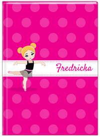 Thumbnail for Personalized Ballerina Journal II - Polka Dot Stripe - Blonde Ballerina - Front View
