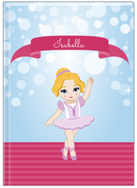 Thumbnail for Personalized Ballerina Journal III - Bubble Background - Blonde Ballerina - Front View