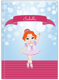 Thumbnail for Personalized Ballerina Journal III - Bubble Background - Redhead Ballerina - Front View