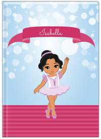 Thumbnail for Personalized Ballerina Journal III - Bubble Background - Black Ballerina II - Front View