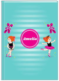 Thumbnail for Personalized Ballerina Journal IV - Pointe Shoes - Redhead Ballerina - Front View