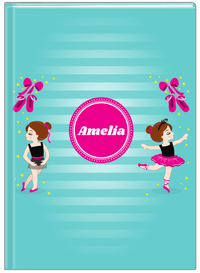 Thumbnail for Personalized Ballerina Journal IV - Pointe Shoes - Brunette Ballerina - Front View