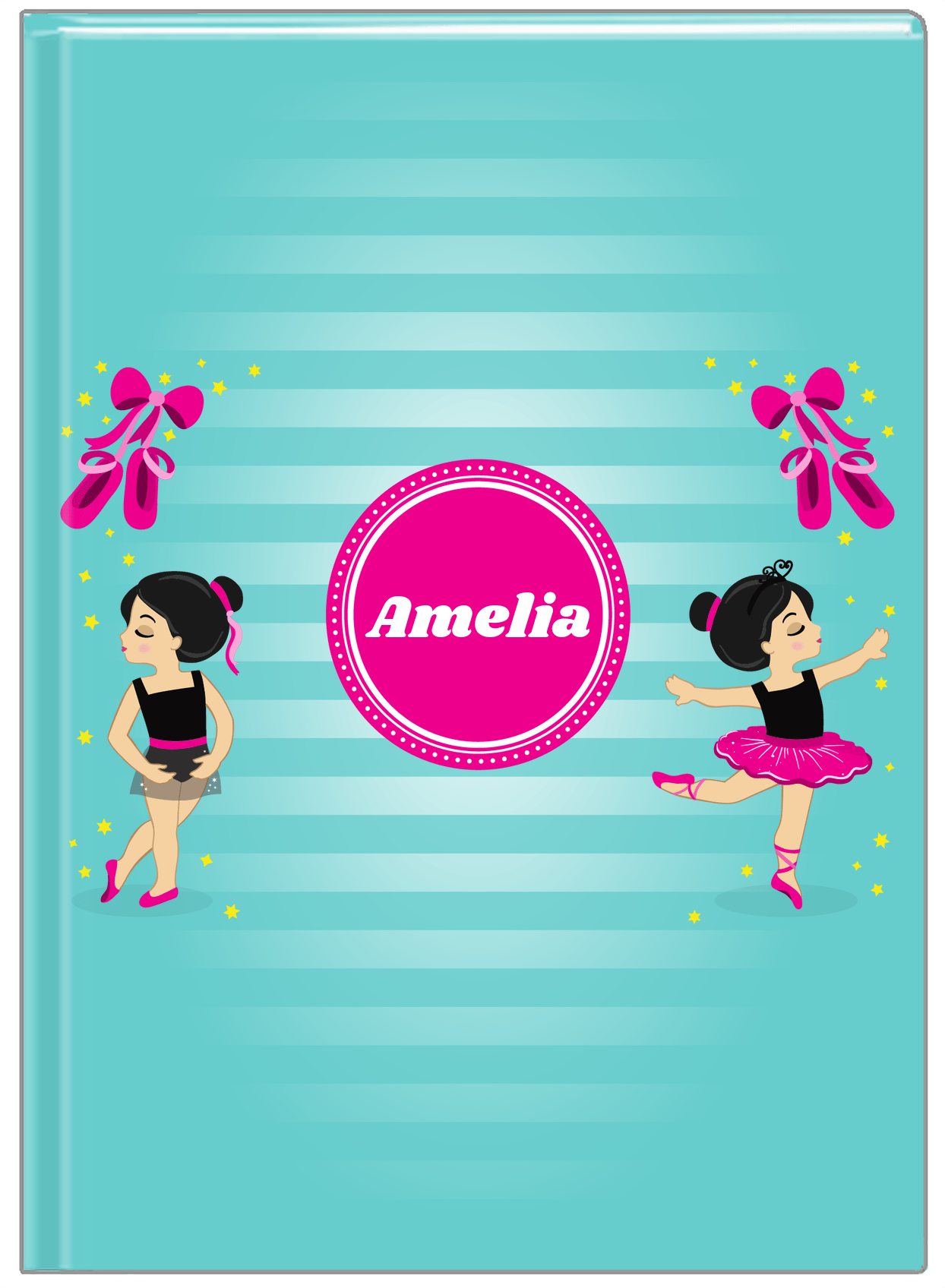 Personalized Ballerina Journal IV - Pointe Shoes - Asian Ballerina - Front View