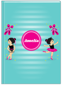 Thumbnail for Personalized Ballerina Journal IV - Pointe Shoes - Asian Ballerina - Front View