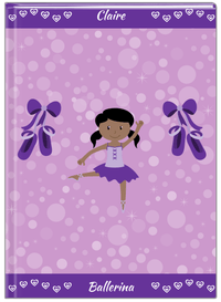 Thumbnail for Personalized Ballerina Journal VIII - Hearts Dance - Black Ballerina I - Front View