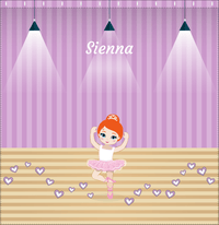 Thumbnail for Personalized Ballerina Shower Curtain I - Studio Hearts - Redhead Ballerina - Decorate View