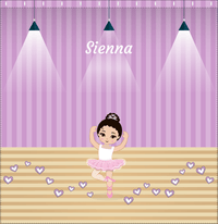 Thumbnail for Personalized Ballerina Shower Curtain I - Studio Hearts - Black Hair Ballerina - Decorate View