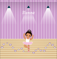 Thumbnail for Personalized Ballerina Shower Curtain I - Studio Hearts - Black Ballerina II - Decorate View