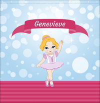 Thumbnail for Personalized Ballerina Shower Curtain III - Bubble Background - Blonde Ballerina - Decorate View