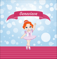 Thumbnail for Personalized Ballerina Shower Curtain III - Bubble Background - Redhead Ballerina - Decorate View