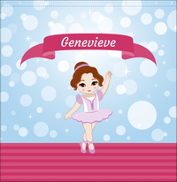 Thumbnail for Personalized Ballerina Shower Curtain III - Bubble Background - Brunette Ballerina - Decorate View