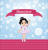 Thumbnail for Personalized Ballerina Shower Curtain III - Bubble Background - Black Hair Ballerina - Decorate View