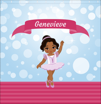 Thumbnail for Personalized Ballerina Shower Curtain III - Bubble Background - Black Ballerina I - Decorate View
