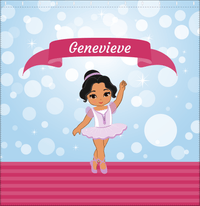 Thumbnail for Personalized Ballerina Shower Curtain III - Bubble Background - Black Ballerina II - Decorate View