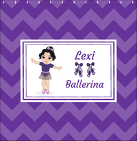 Thumbnail for Personalized Ballerina Shower Curtain V - Chevron - Black Hair Ballerina - Decorate View