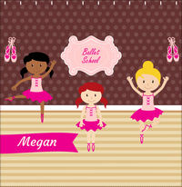 Thumbnail for Personalized Ballerina Shower Curtain VI - Ballet School - Brown Background - Decorate View