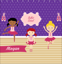 Thumbnail for Personalized Ballerina Shower Curtain VI - Ballet School - Purple Background - Decorate View
