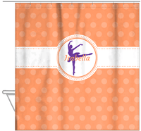 Thumbnail for Personalized Ballerina Shower Curtain IX - Silhouette III - Hanging View