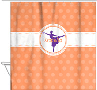 Thumbnail for Personalized Ballerina Shower Curtain IX - Silhouette V - Hanging View
