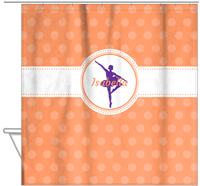 Thumbnail for Personalized Ballerina Shower Curtain IX - Silhouette VIII - Hanging View