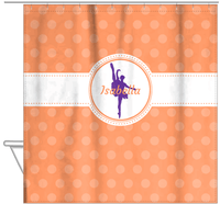 Thumbnail for Personalized Ballerina Shower Curtain IX - Silhouette IX - Hanging View