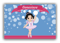 Thumbnail for Personalized Ballerina Canvas Wrap & Photo Print III - Bubble Background - Black Hair Ballerina - Front View