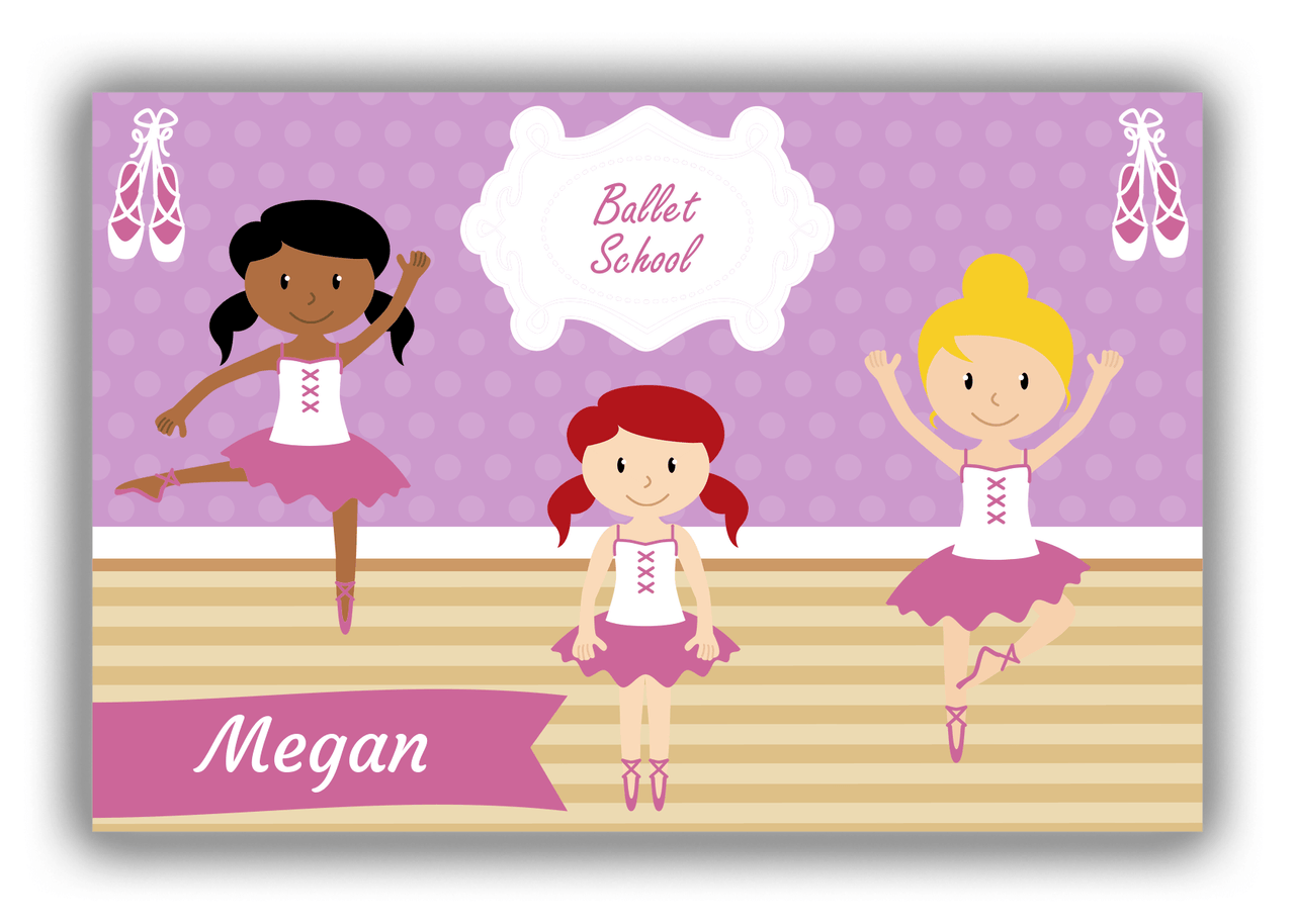 Personalized Ballerina Canvas Wrap & Photo Print VI - Ballet School - Lilac Background - Front View