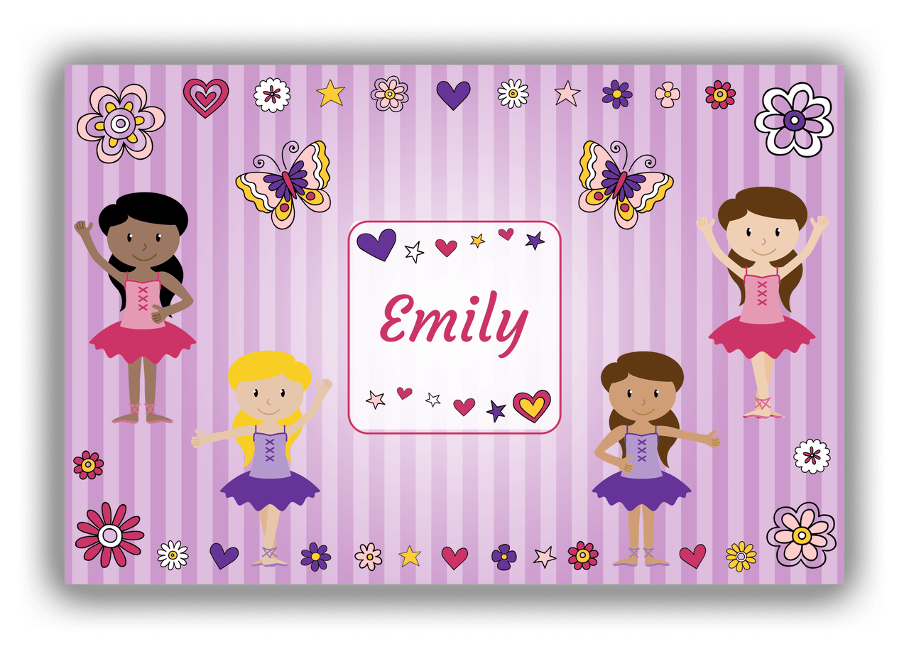 Personalized Ballerina Canvas Wrap & Photo Print VII - Spring Ballet - Purple Background - Front View