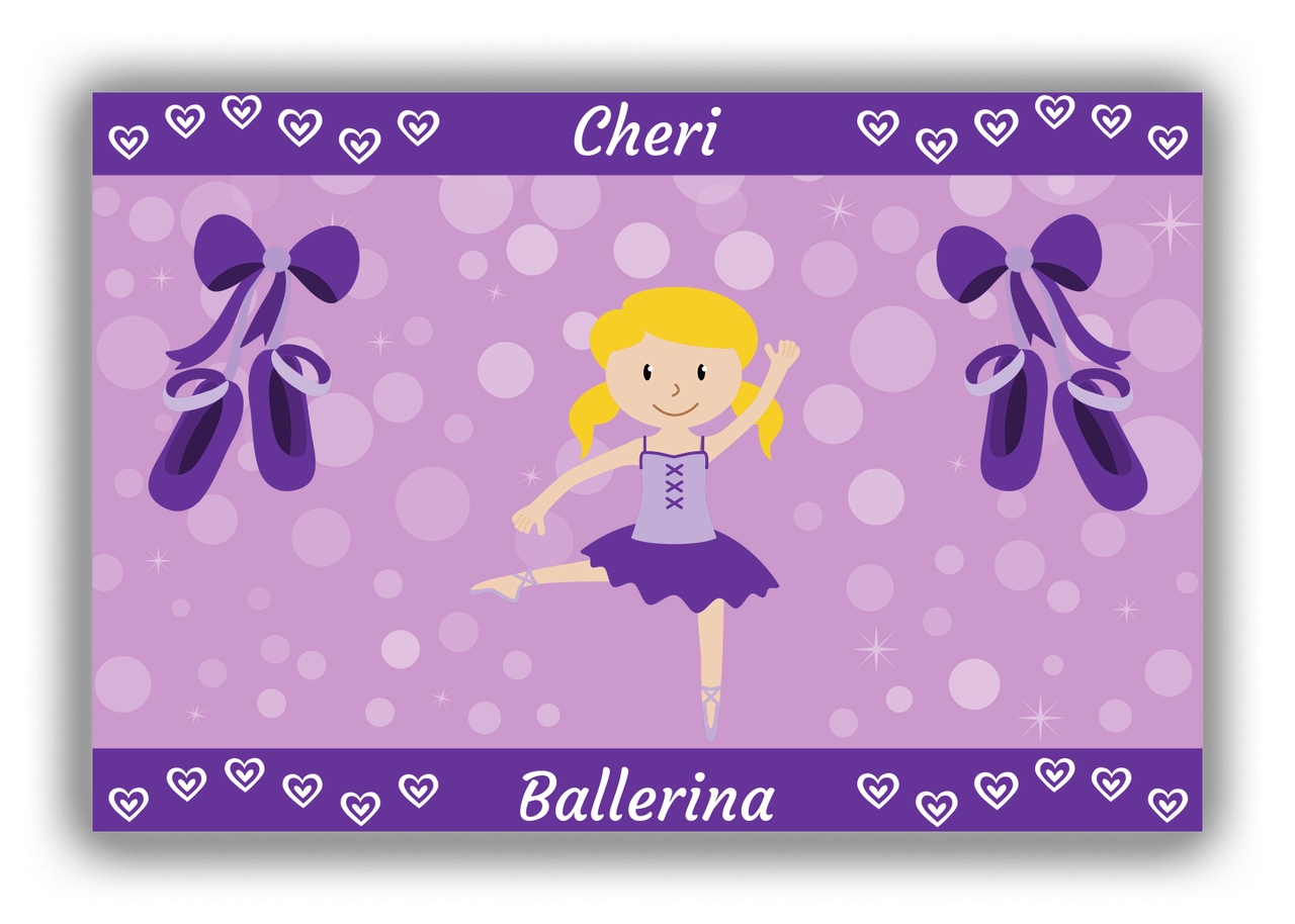 Personalized Ballerina Canvas Wrap & Photo Print VIII - Hearts Dance - Blonde Ballerina - Front View