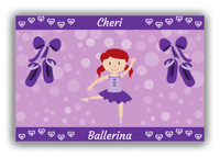 Thumbnail for Personalized Ballerina Canvas Wrap & Photo Print VIII - Hearts Dance - Redhead Ballerina - Front View
