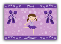 Thumbnail for Personalized Ballerina Canvas Wrap & Photo Print VIII - Hearts Dance - Brunette Ballerina - Front View