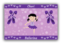 Thumbnail for Personalized Ballerina Canvas Wrap & Photo Print VIII - Hearts Dance - Black Hair Ballerina - Front View