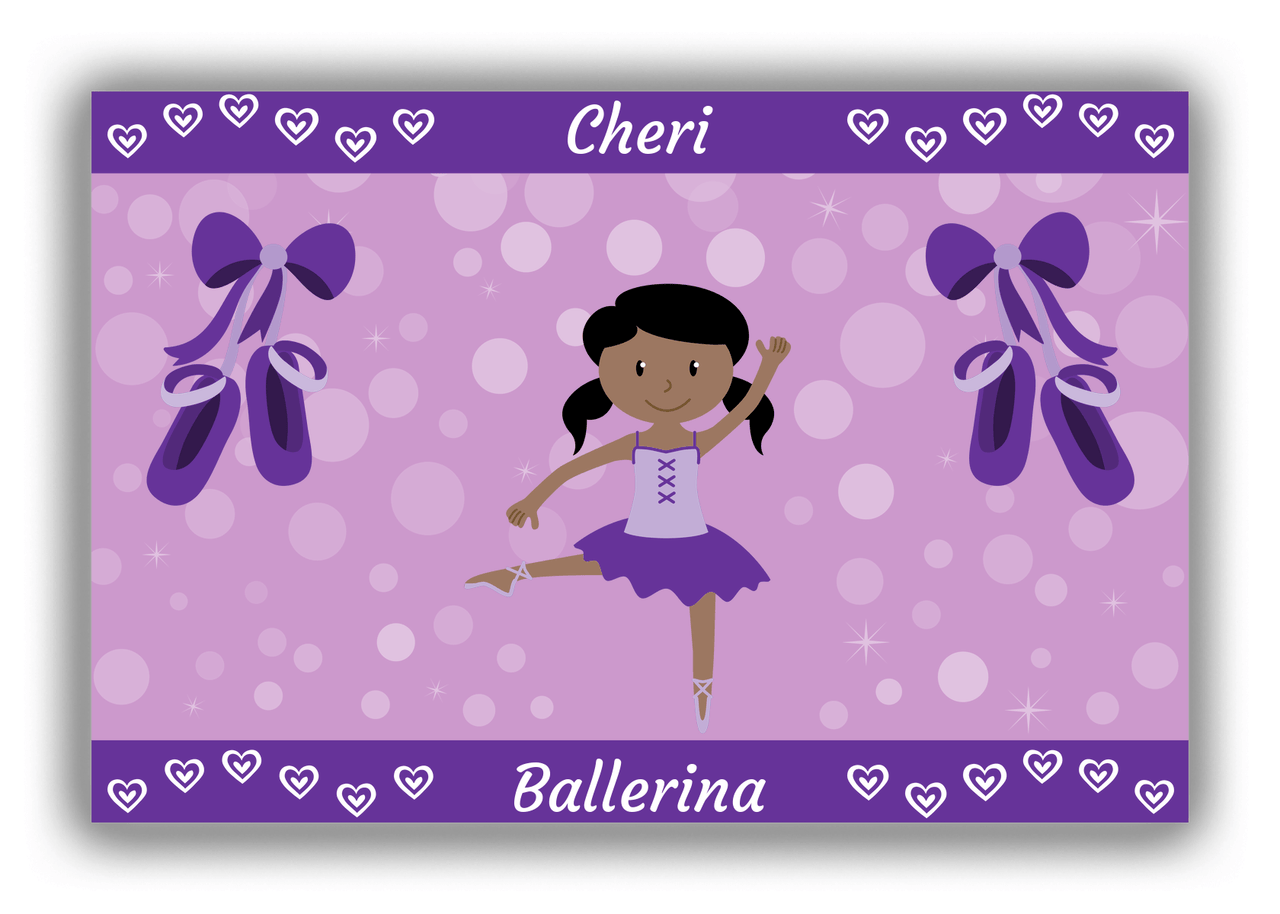 Personalized Ballerina Canvas Wrap & Photo Print VIII - Hearts Dance - Black Ballerina I - Front View