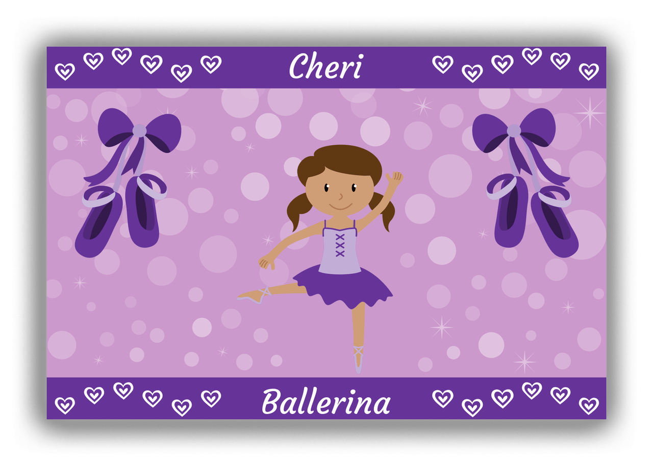 Personalized Ballerina Canvas Wrap & Photo Print VIII - Hearts Dance - Black Ballerina II - Front View