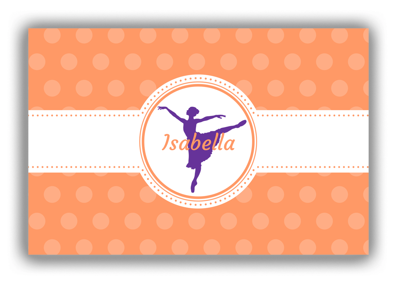 Personalized Ballerina Canvas Wrap & Photo Print IX - Orange Background - Ballerina Silhouette I - Front View