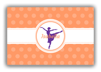 Thumbnail for Personalized Ballerina Canvas Wrap & Photo Print IX - Orange Background - Ballerina Silhouette I - Front View
