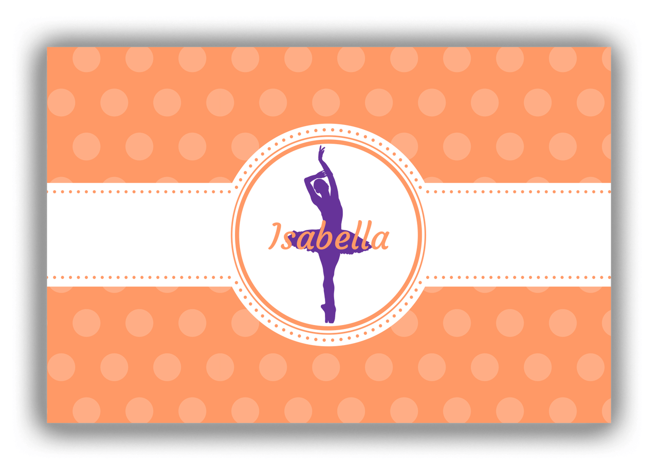 Personalized Ballerina Canvas Wrap & Photo Print IX - Orange Background - Ballerina Silhouette II - Front View
