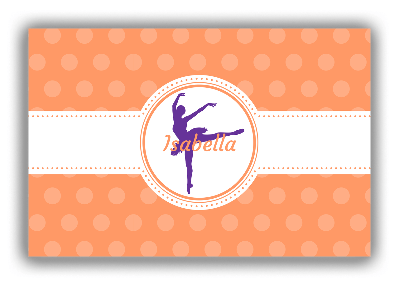 Personalized Ballerina Canvas Wrap & Photo Print IX - Orange Background - Ballerina Silhouette III - Front View