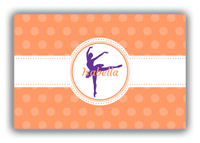 Thumbnail for Personalized Ballerina Canvas Wrap & Photo Print IX - Orange Background - Ballerina Silhouette III - Front View