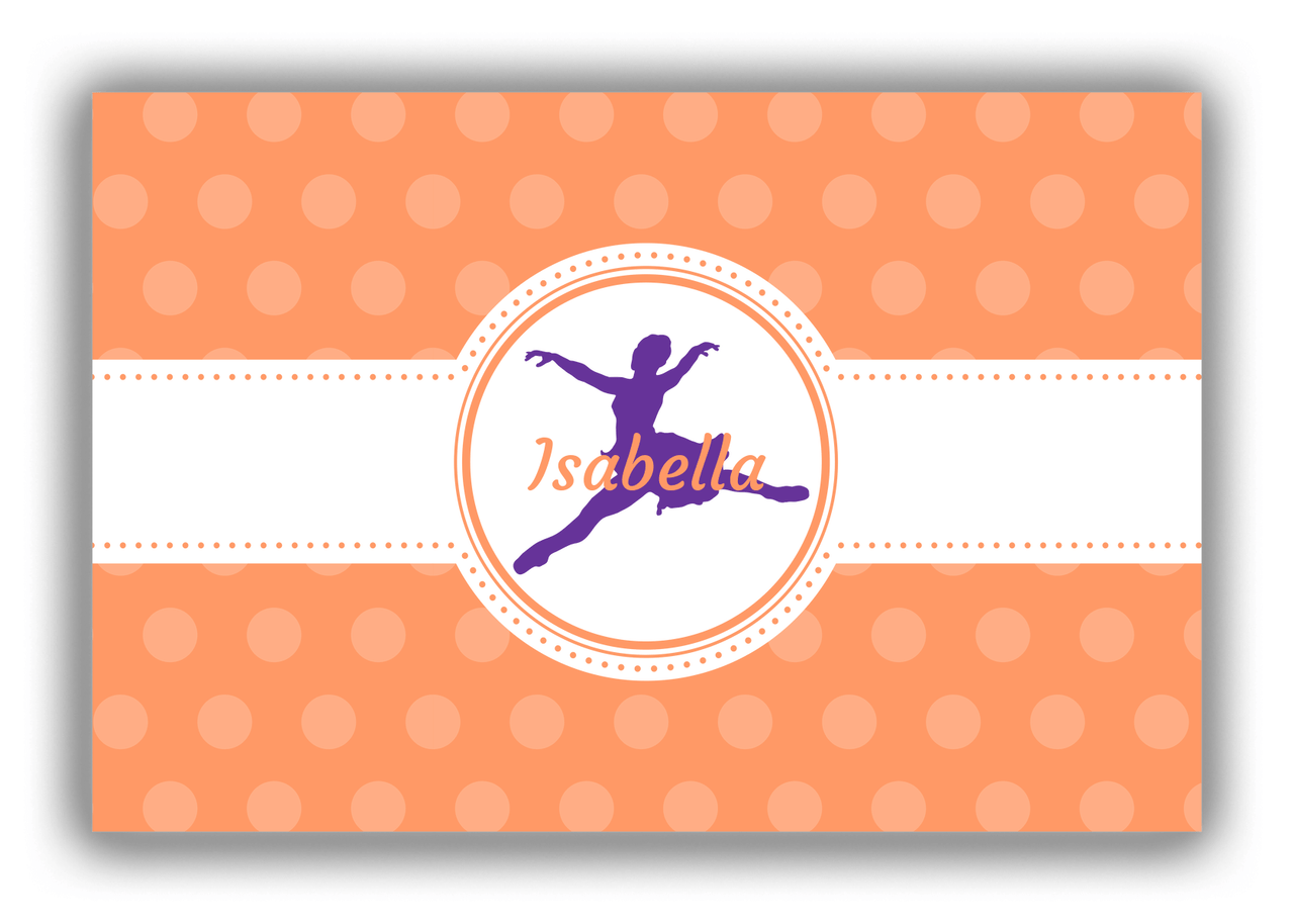 Personalized Ballerina Canvas Wrap & Photo Print IX - Orange Background - Ballerina Silhouette IV - Front View